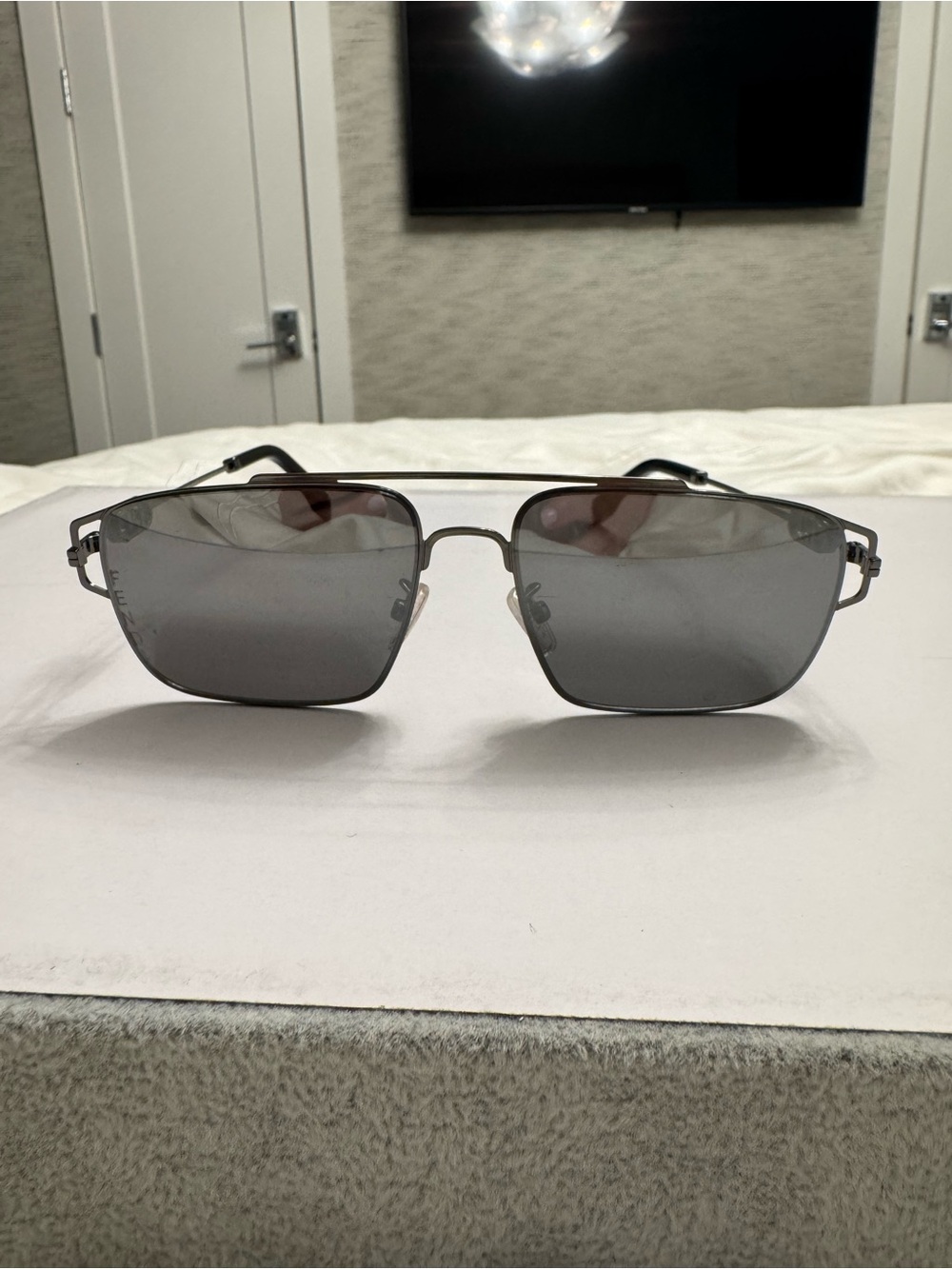Fendi Silver Metal Frame Gray Lens Sunglasses